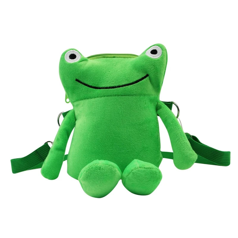 Creative Cartoon Shoulder Bag Cute Green Frog Crossbody Bag Women Messenger Bag Ins Girl Plush Bag Handbag